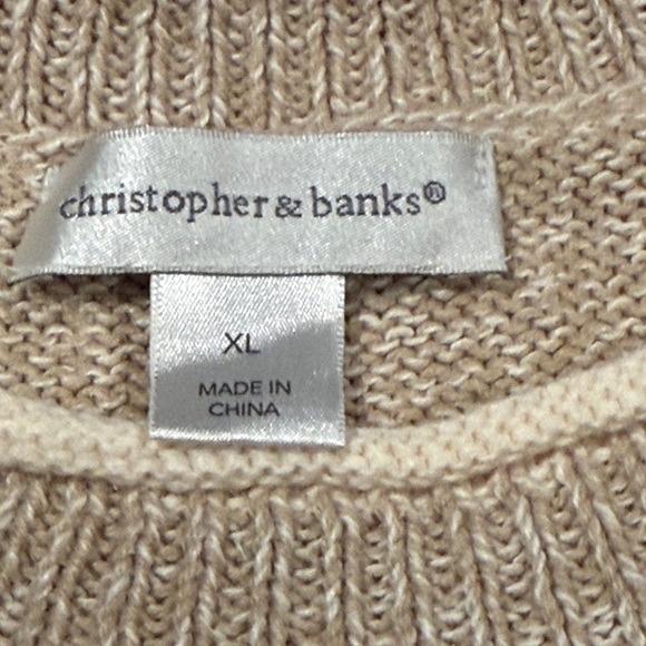 Vintage Christmas Santa Claus Beige Sweater by Christopher & Banks XL - Picture 8 of 12